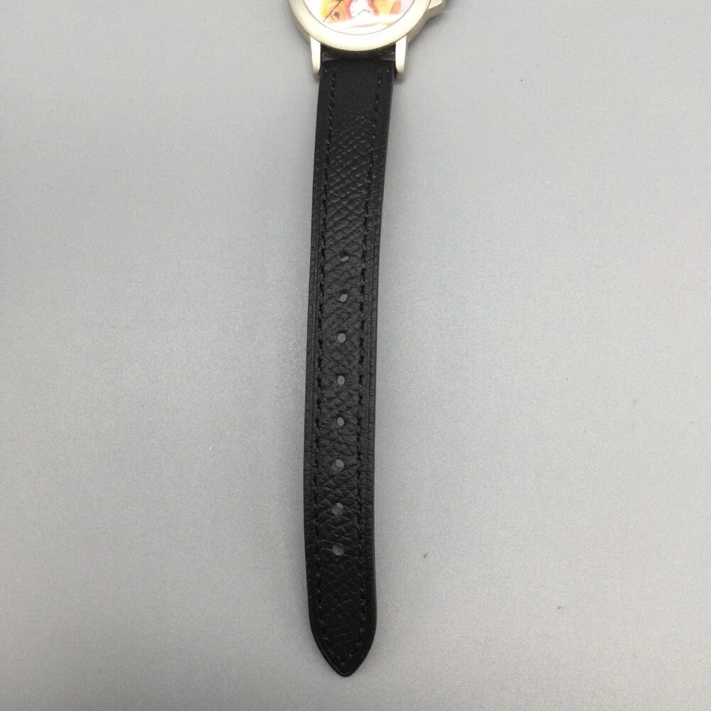 Cherished Teddies Val Womens Watch 29mm Black Strap Silver Tone New Battery 1999